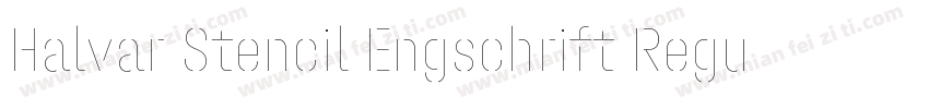 Halvar Stencil Engschrift Regular M字体转换
